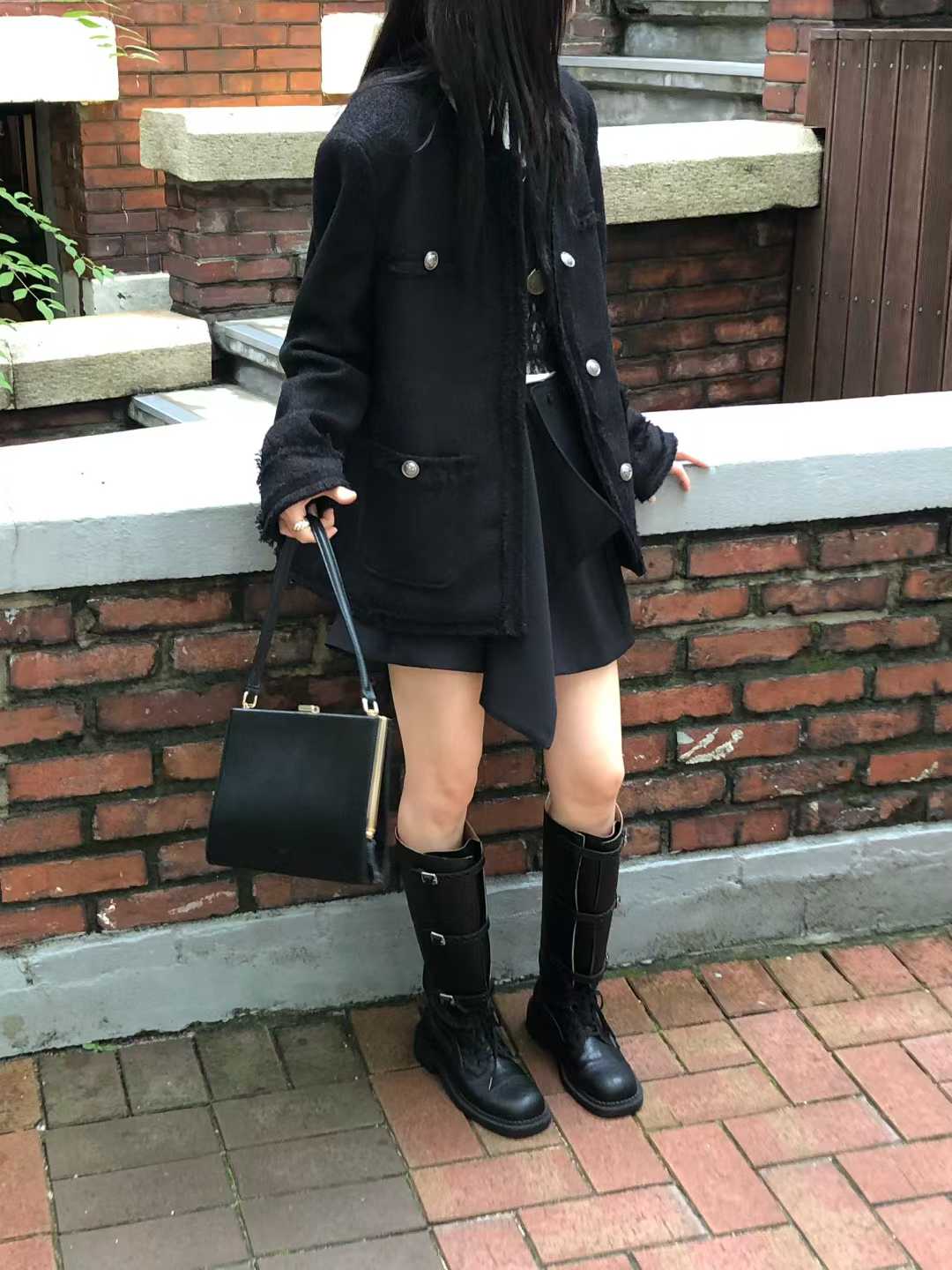 JK22086B- 韓國小香風輕奢優雅粗花呢外套