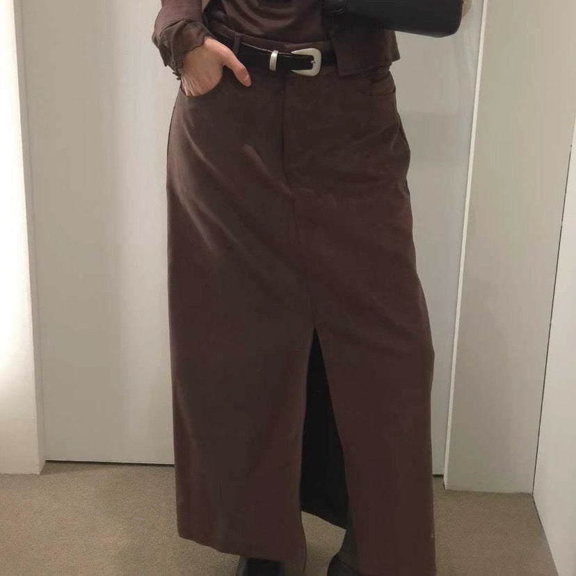 AC22060- 韓國簡約曲線釦真牛皮腰带皮帶