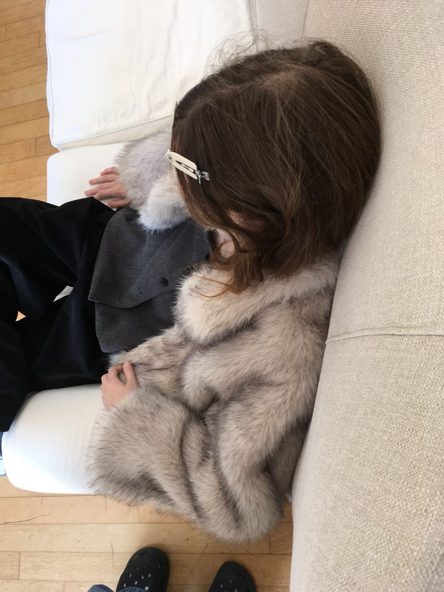 OT22013- 韓國奢華仿皮草短版外套