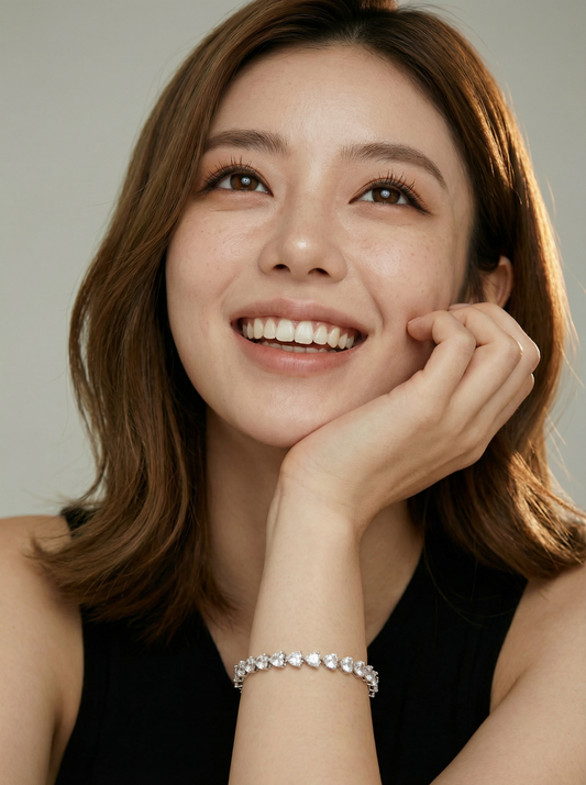 JW22609-【2026 情人節限定】頂級莫桑石心形手鍊：許下她的「專屬箴諾」