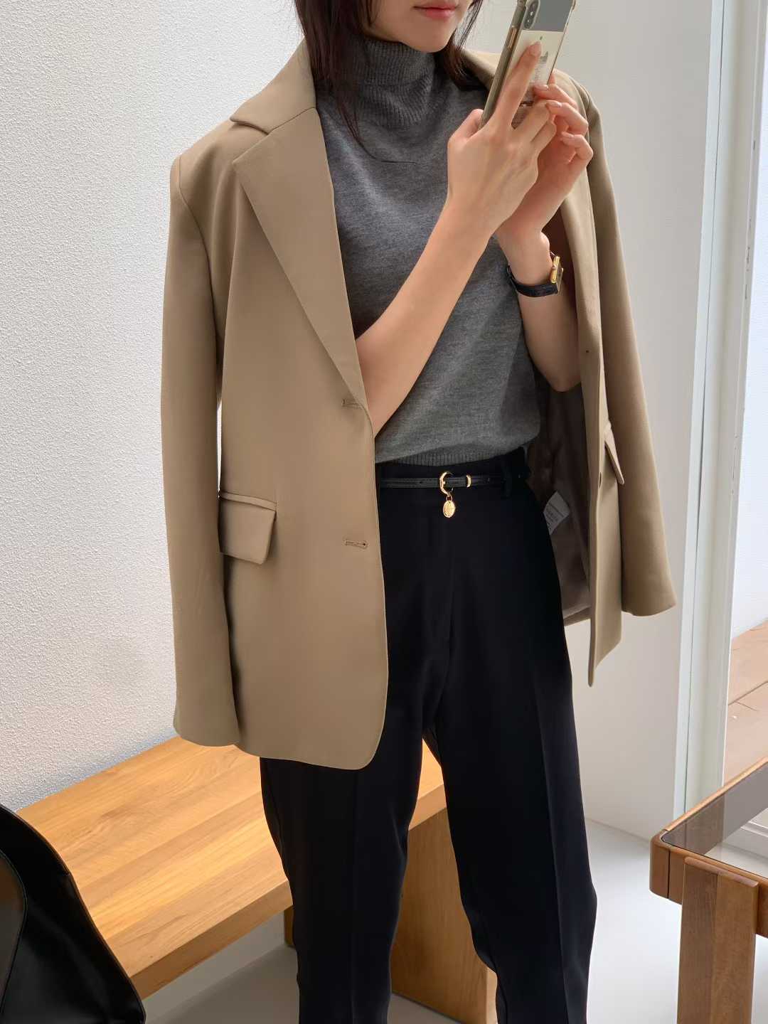 TP22009- 韓修身高領針織背心(不包腰带) 3 colors