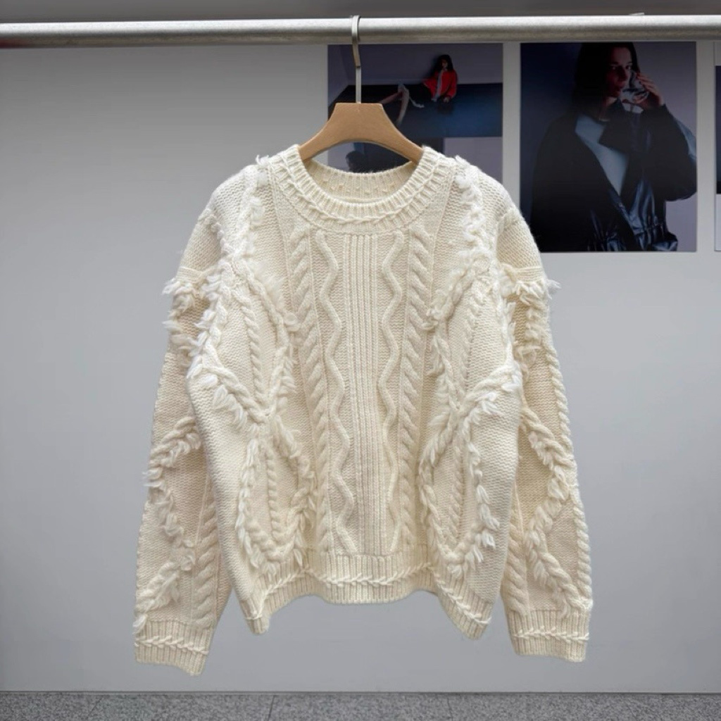 TP22079- 韓國羊毛麻花手工長袖毛衣