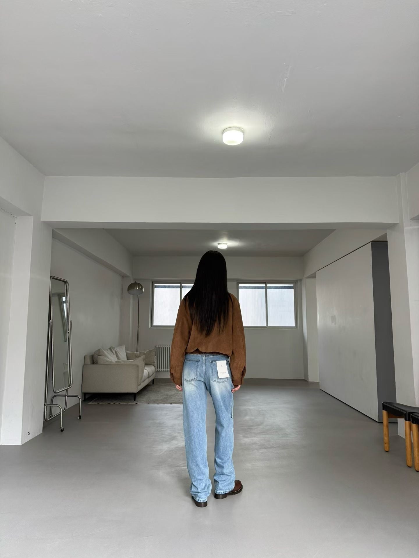 OT22031- 韓國復古麂皮絨寬鬆外套