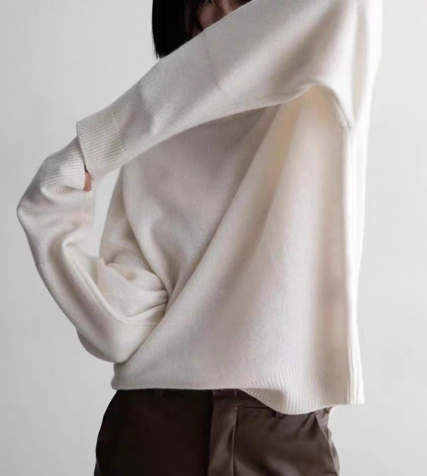 TP22022- 韓國羊絨寬鬆圓領長袖毛衣