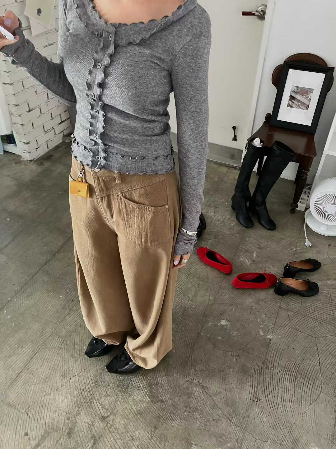 PT22081- 韓國寛鬆牛仔褲底加绒