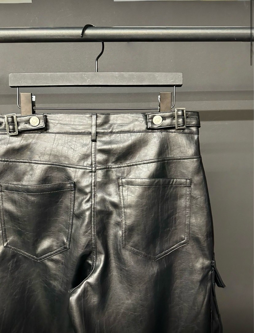 PT22093- 韓國個性前衛PU皮革長褲