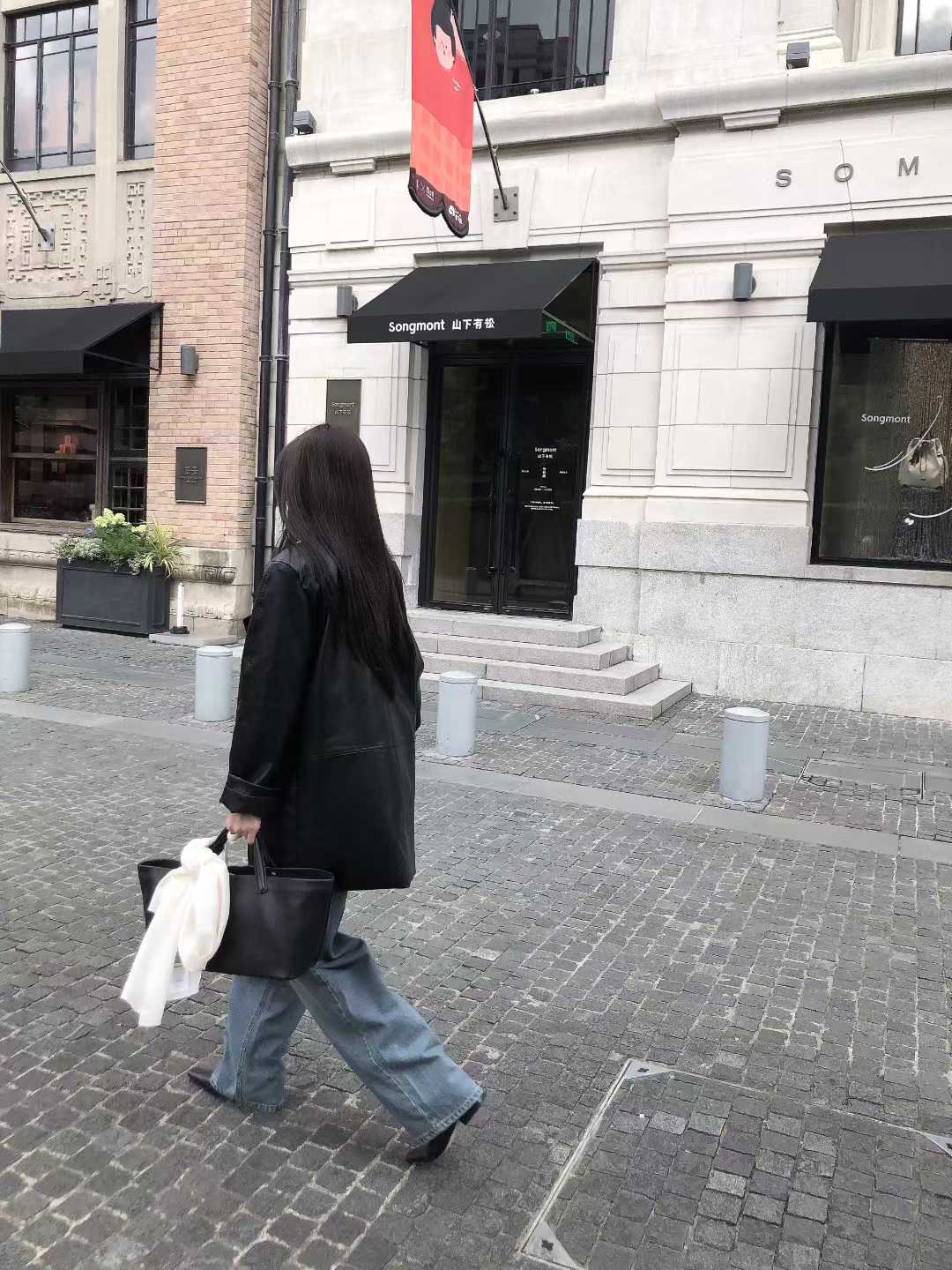 OT21900- 韓國翻領系扣寬鬆長袖夾克外套女