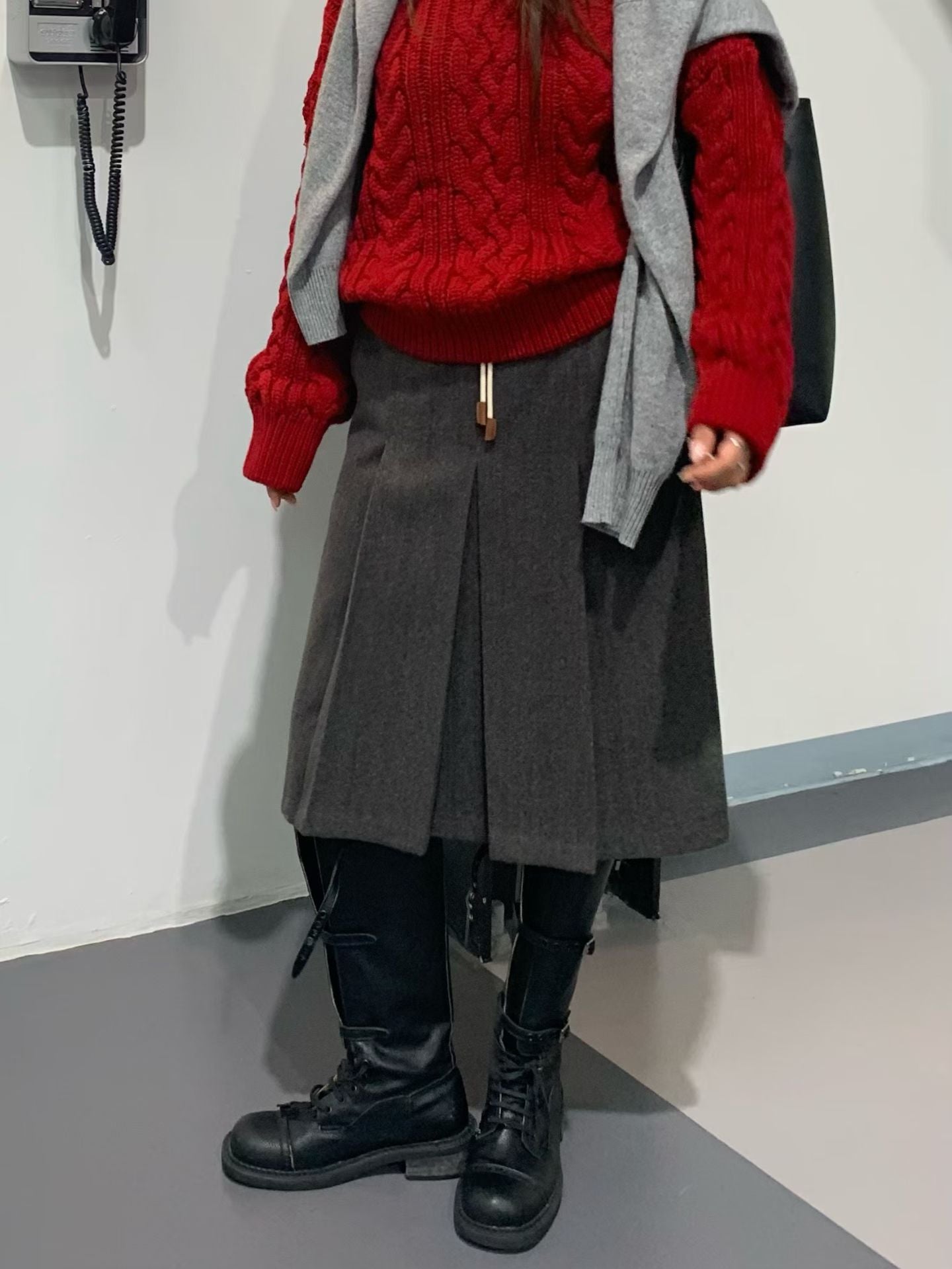 TP22096- 韓國經典麻花紋圓領寬鬆毛衣