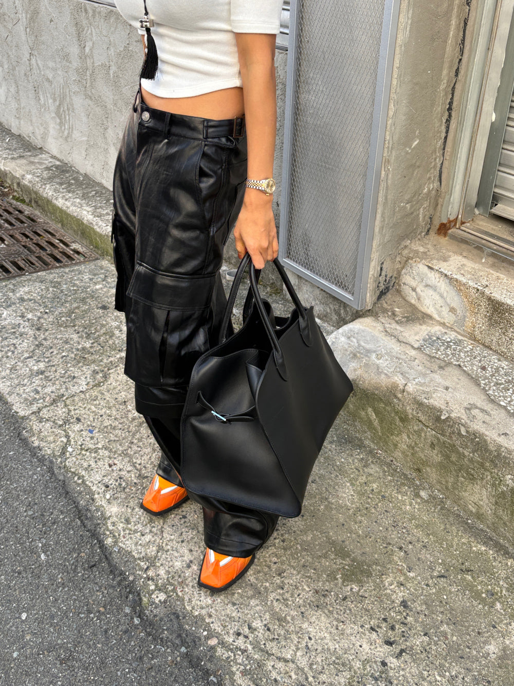 PT22093- 韓國個性前衛PU皮革長褲