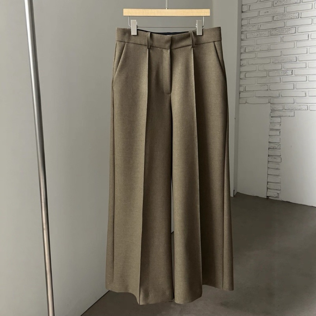 ST22090- 韓國西裝馬甲背心 + 寬鬆直筒褲兩件套