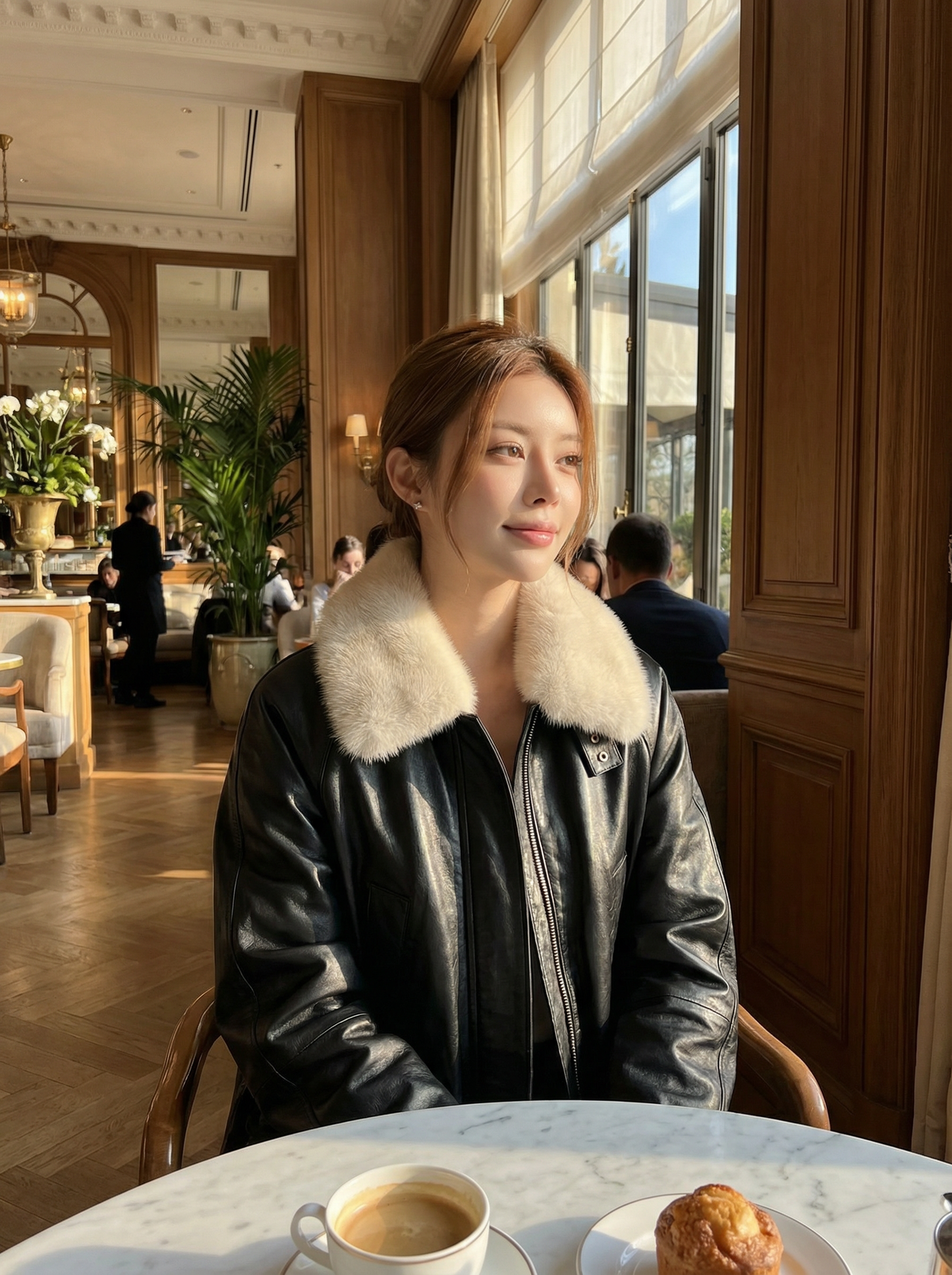 JK22300- 時尚休閒人氣熱賣真皮羽絨(羊皮)外套