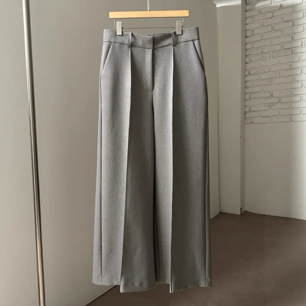 ST22090- 韓國西裝馬甲背心 + 寬鬆直筒褲兩件套