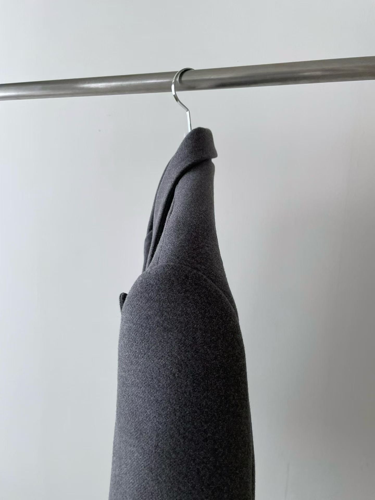 OT22026- 韓國設計師款經典寛鬆百搭毛呢雙排扣西裝