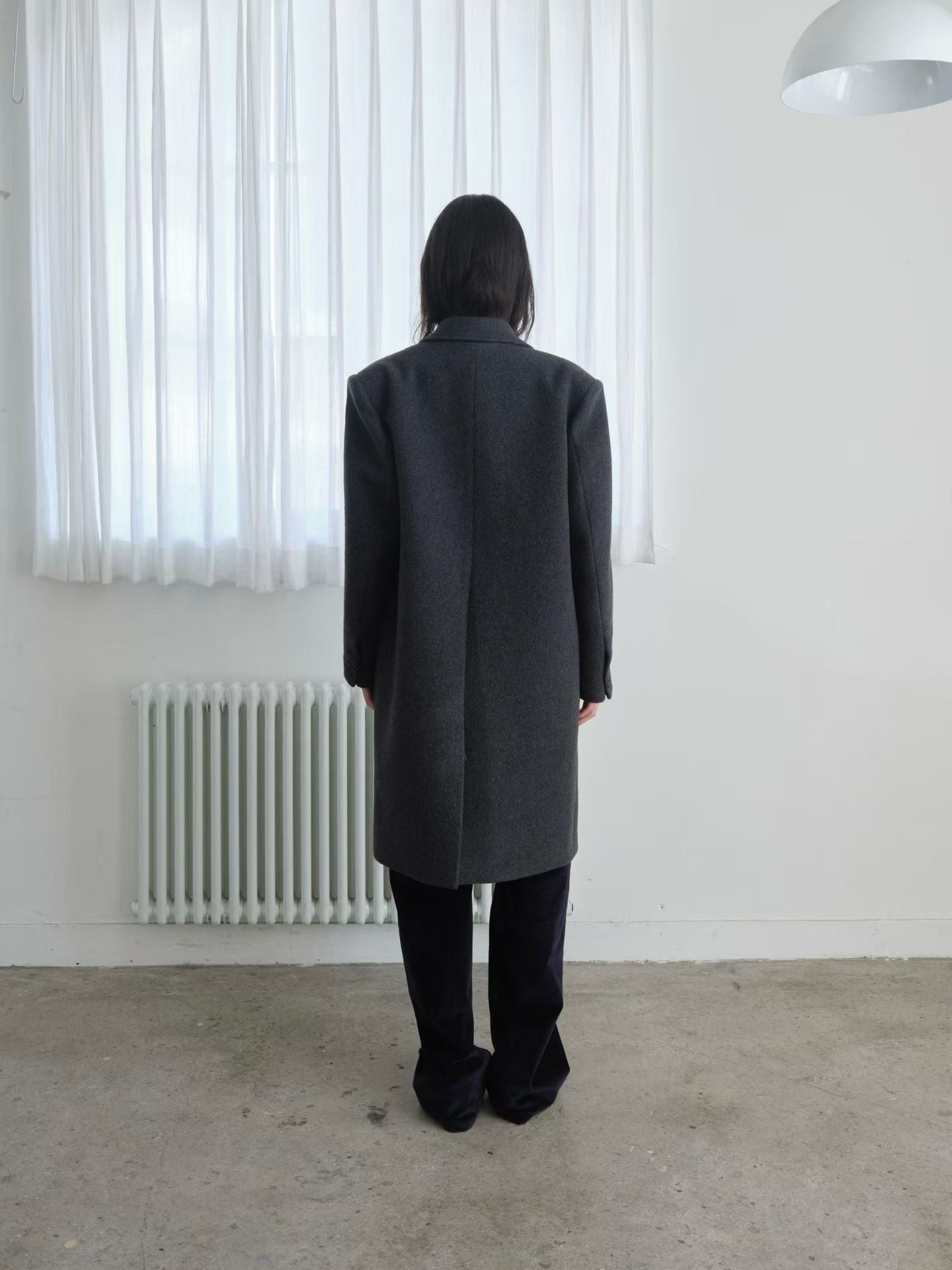 OT22029- 韓國設計師款質感西裝領長大衣