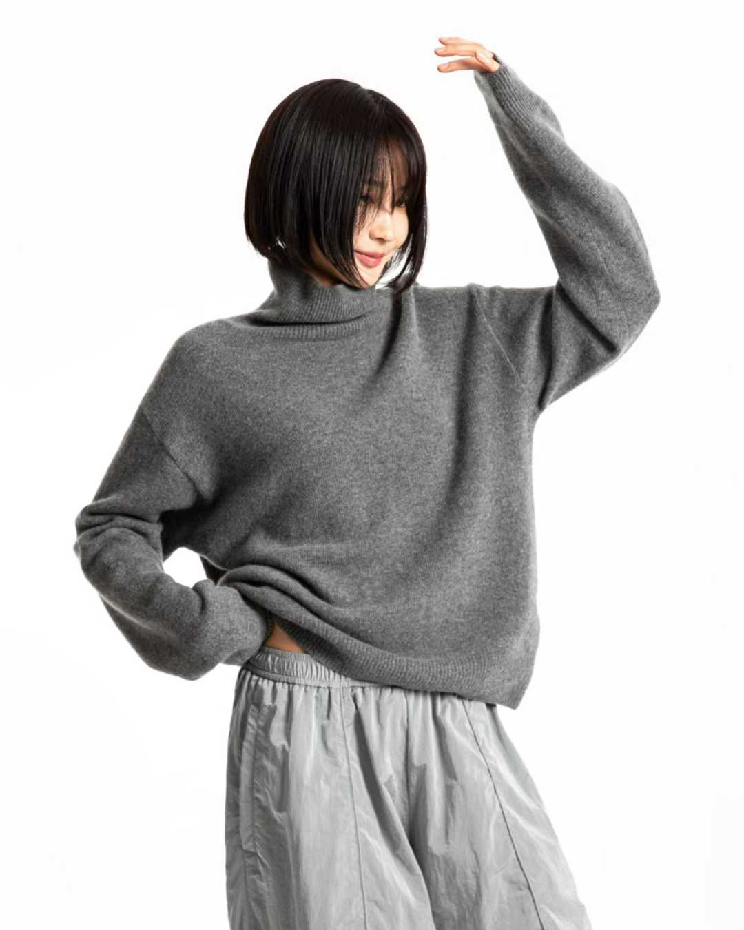 TP22021-韓國羊毛混紡高領針織長袖上衣