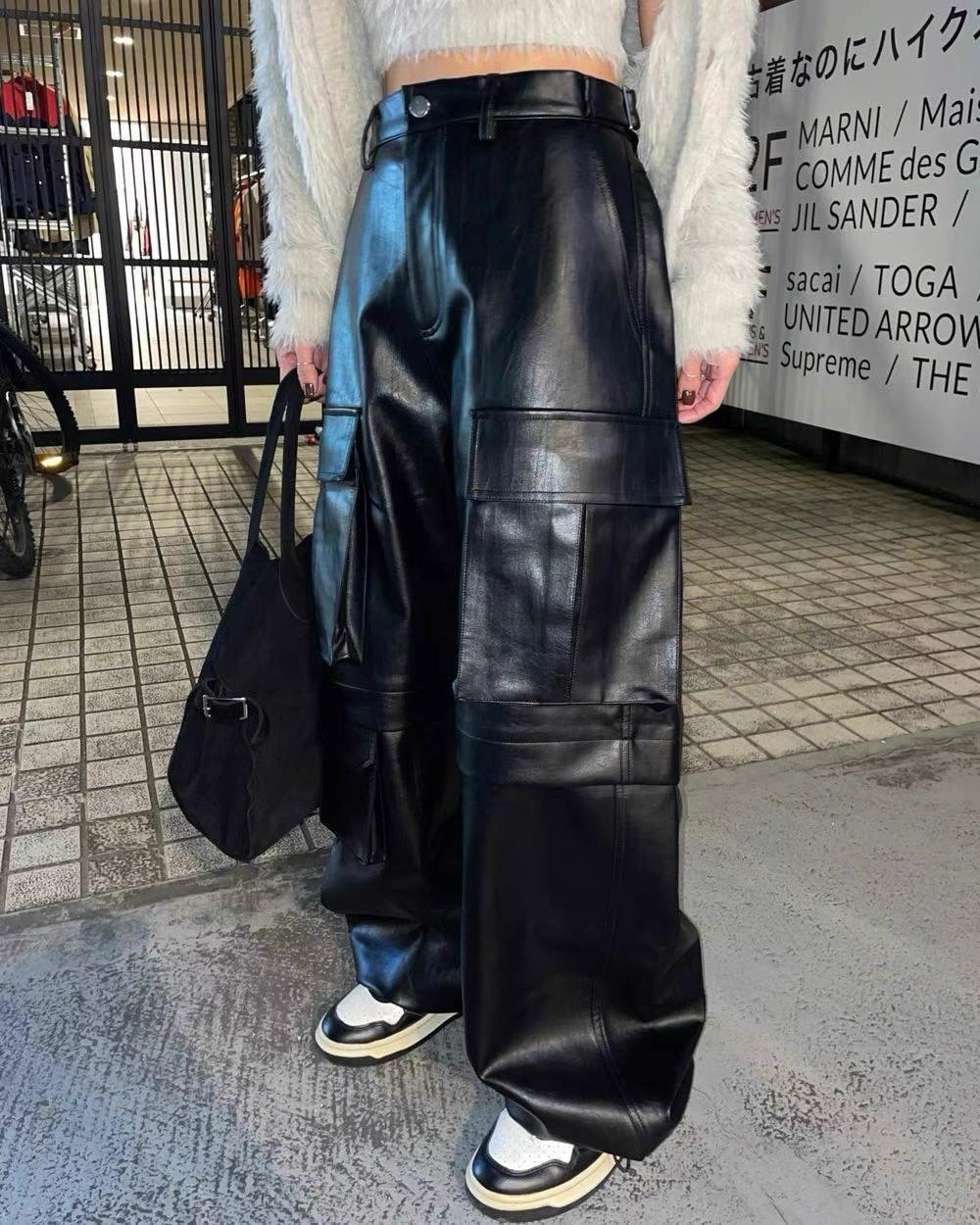 PT22093- 韓國個性前衛PU皮革長褲