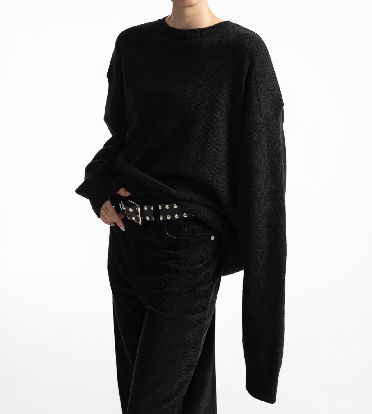 TP22022- 韓國羊絨寬鬆圓領長袖毛衣