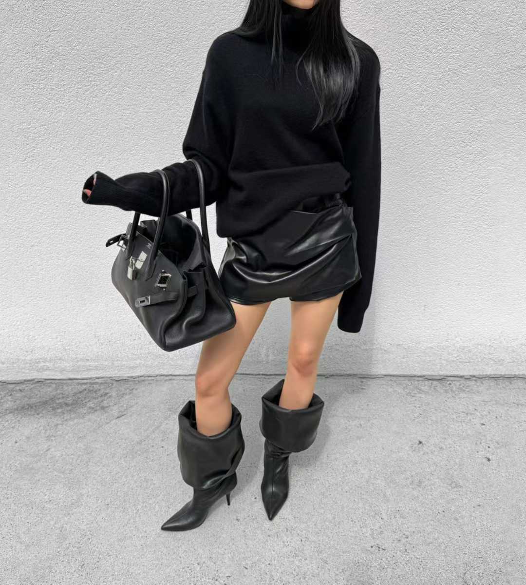 TP22021-韓國羊毛混紡高領針織長袖上衣