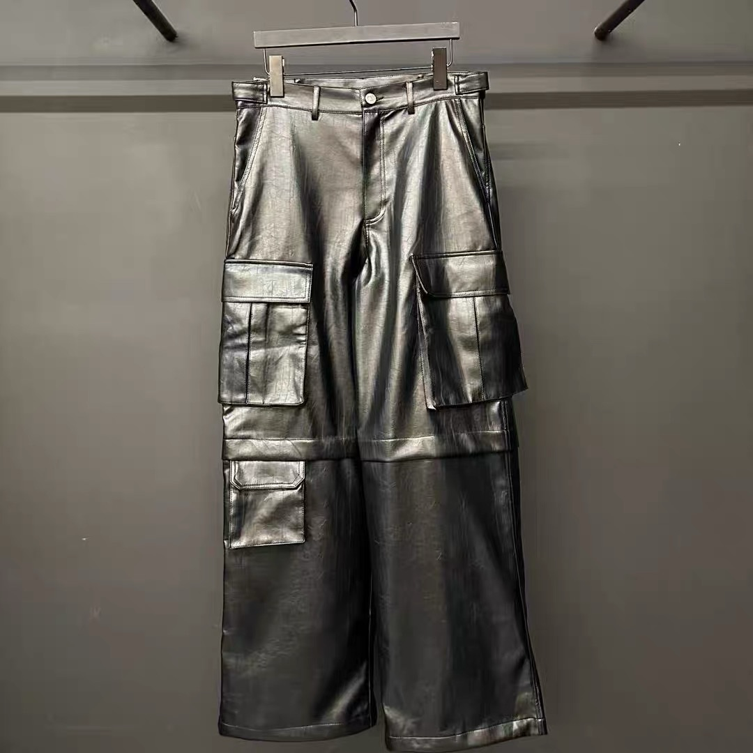PT22093- 韓國個性前衛PU皮革長褲