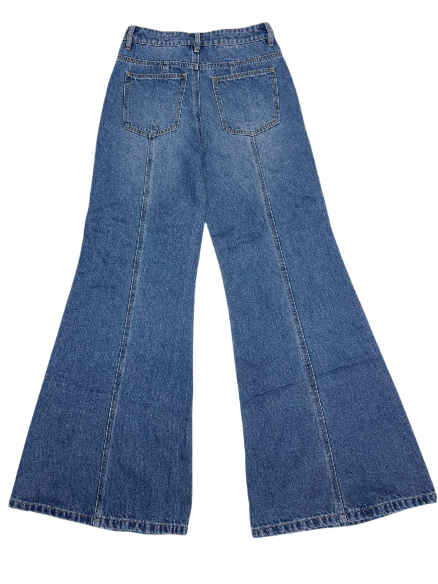 DN21171E- 寬腿工裝風顯高修長美喇叭牛仔褲 RE-STOCK