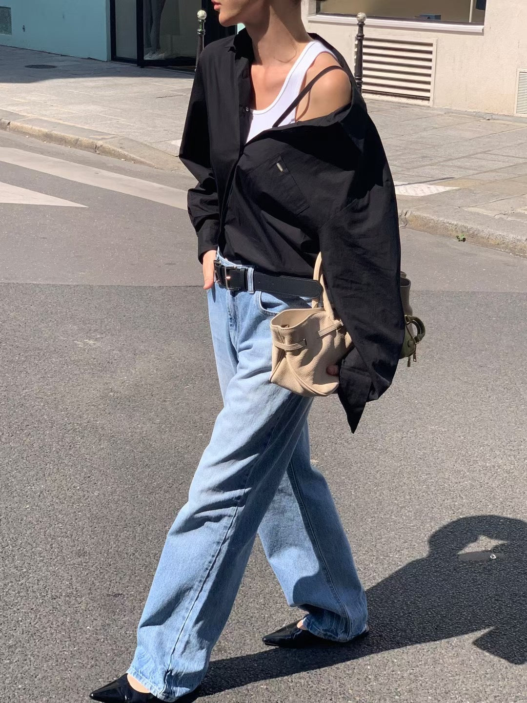 AC22023- 韓國設計感雙金屬釦真牛皮腰带皮帶