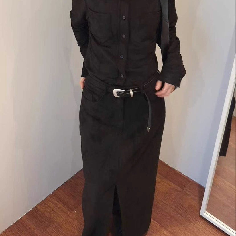 AC22060- 韓國簡約曲線釦真牛皮腰带皮帶