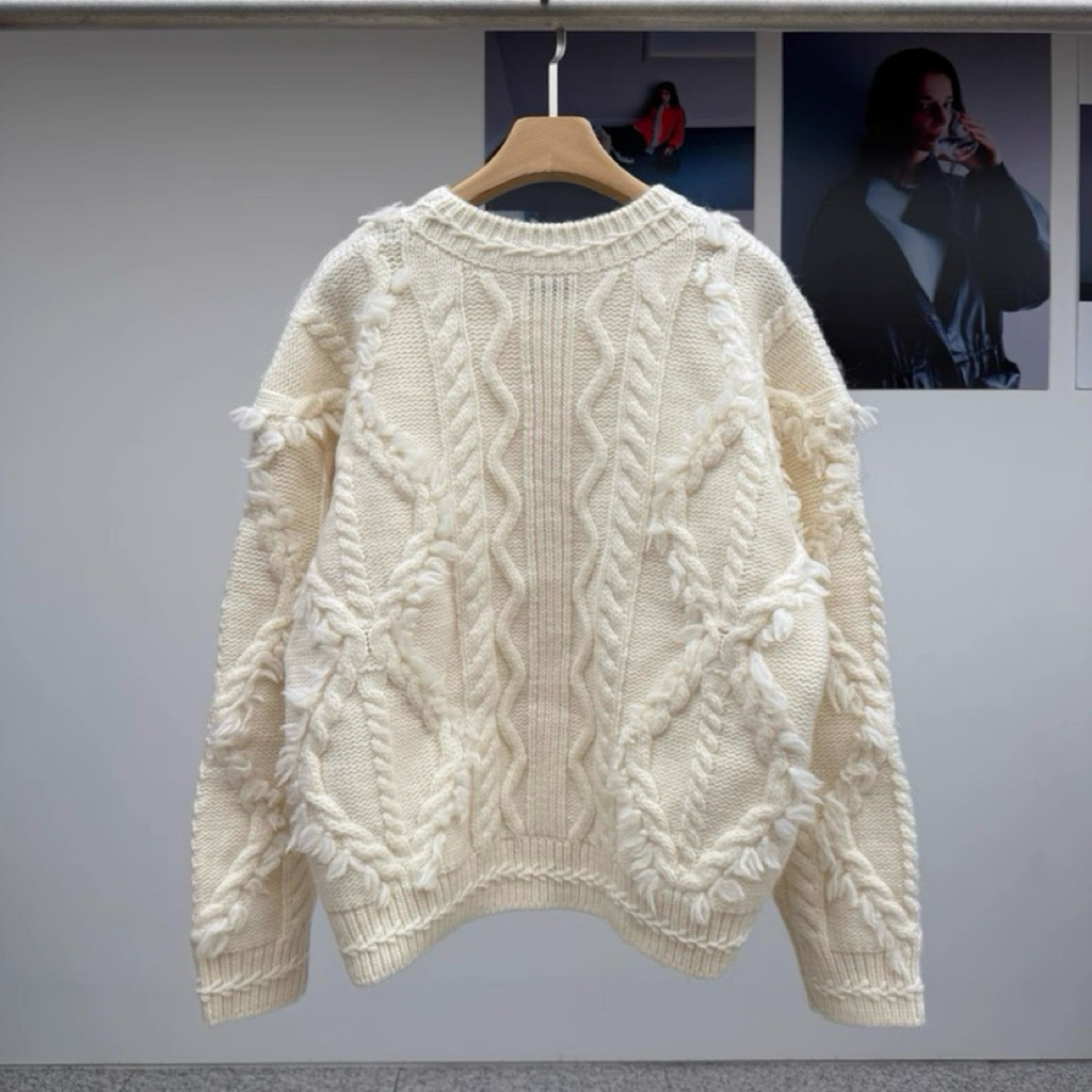 TP22079- 韓國羊毛麻花手工長袖毛衣
