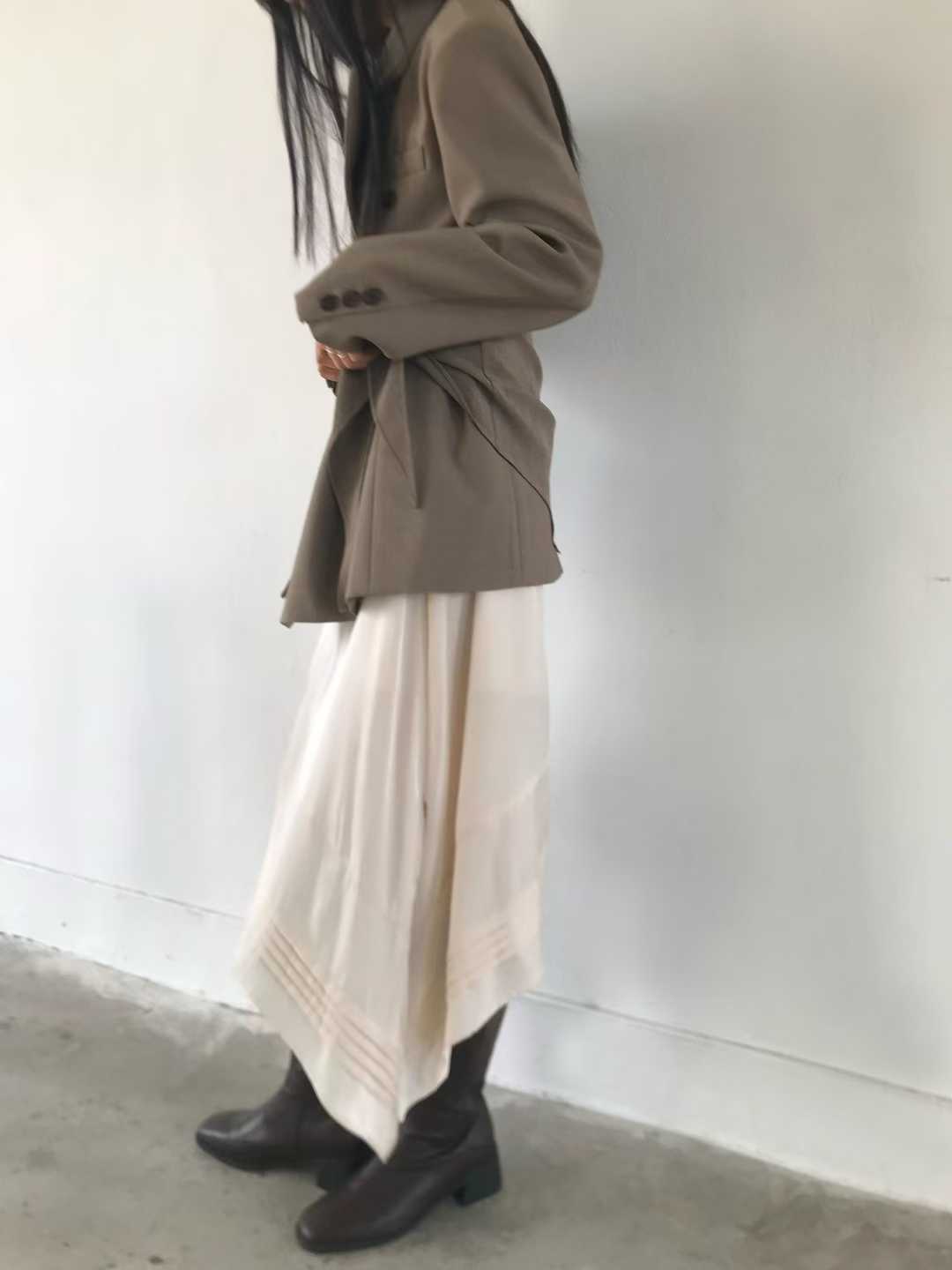 OT22003- 韓國時尚雙排扣翻領純色短外套