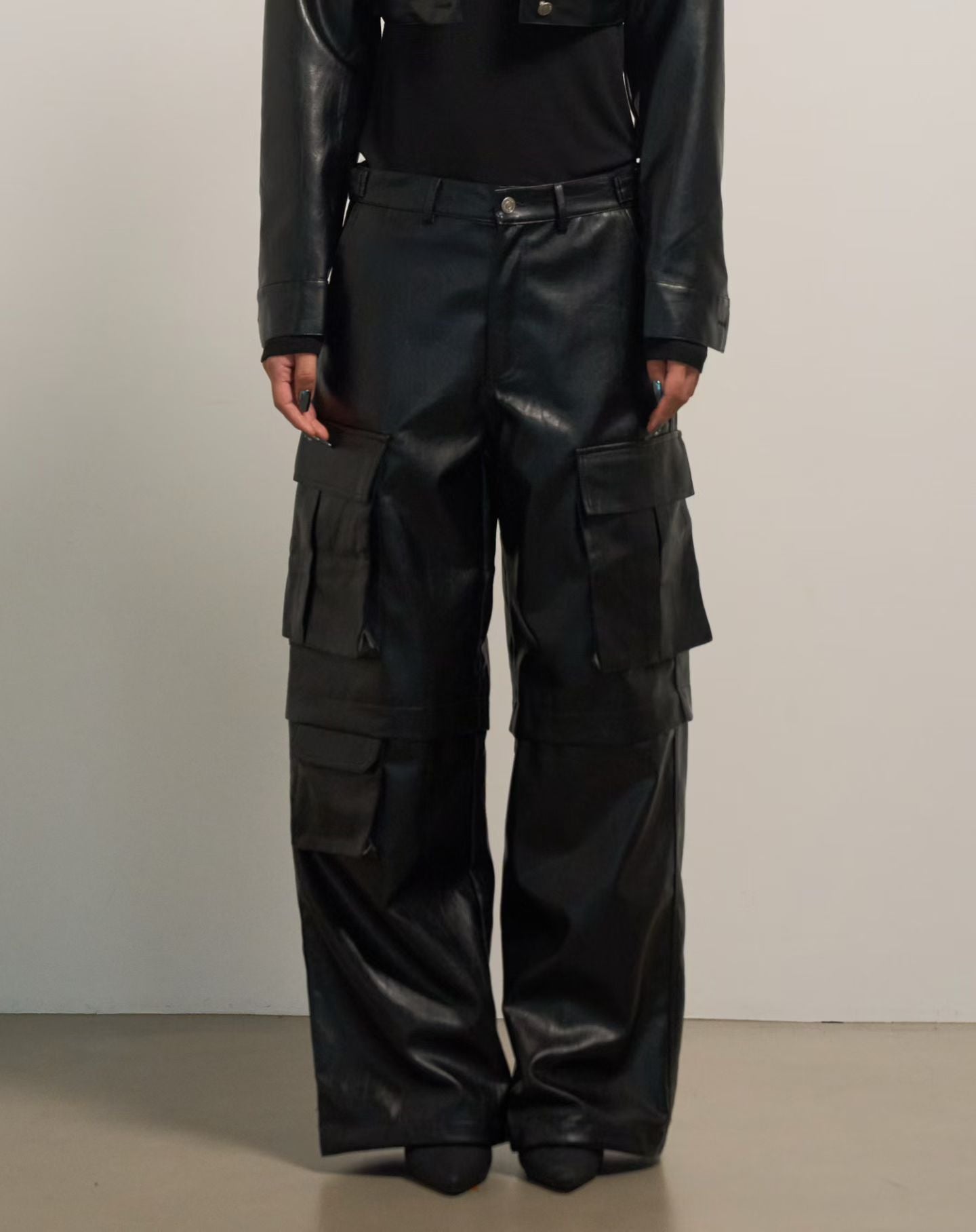 PT22093- 韓國個性前衛PU皮革長褲