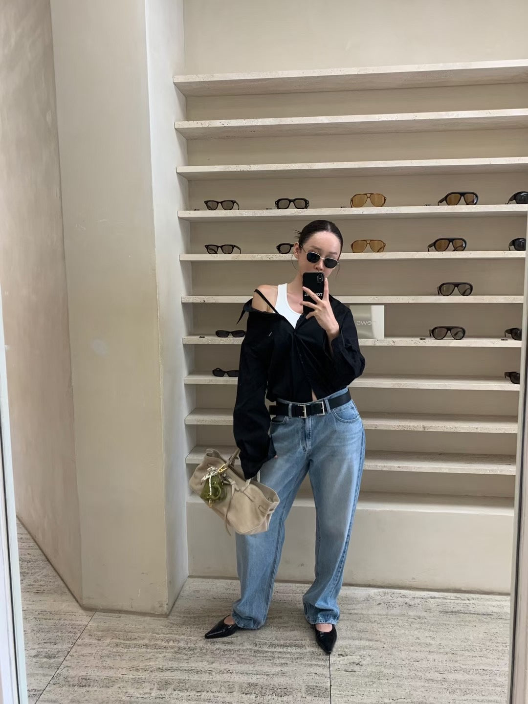 AC22023- 韓國設計感雙金屬釦真牛皮腰带皮帶