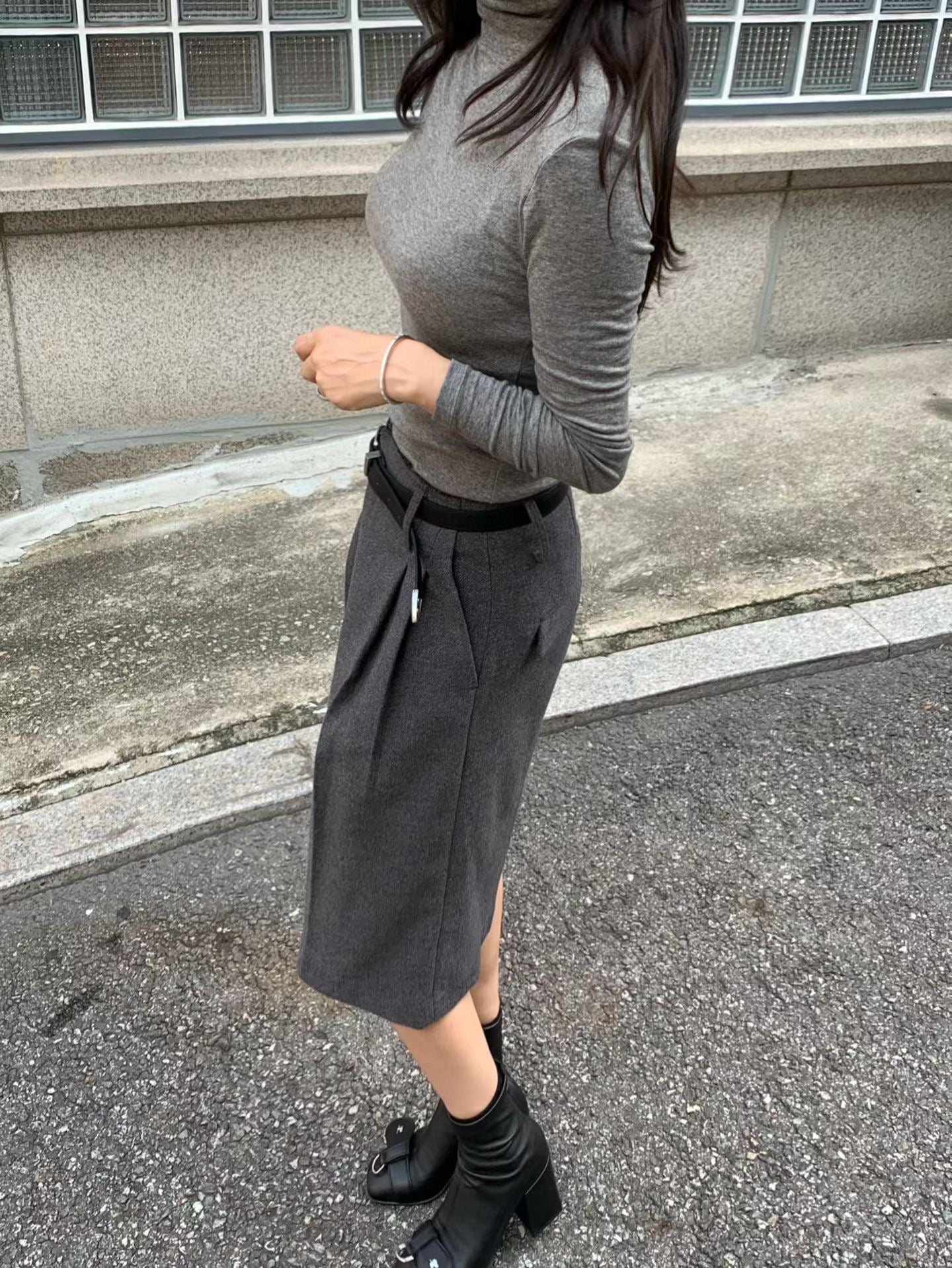 TP21989- 韓國韓國時尚高領天絲羊毛薄打底衫(6色)