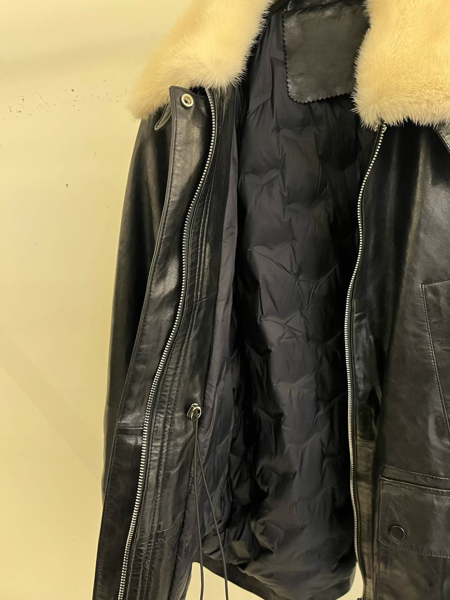 JK22300- 時尚休閒人氣熱賣真皮羽絨(羊皮)外套