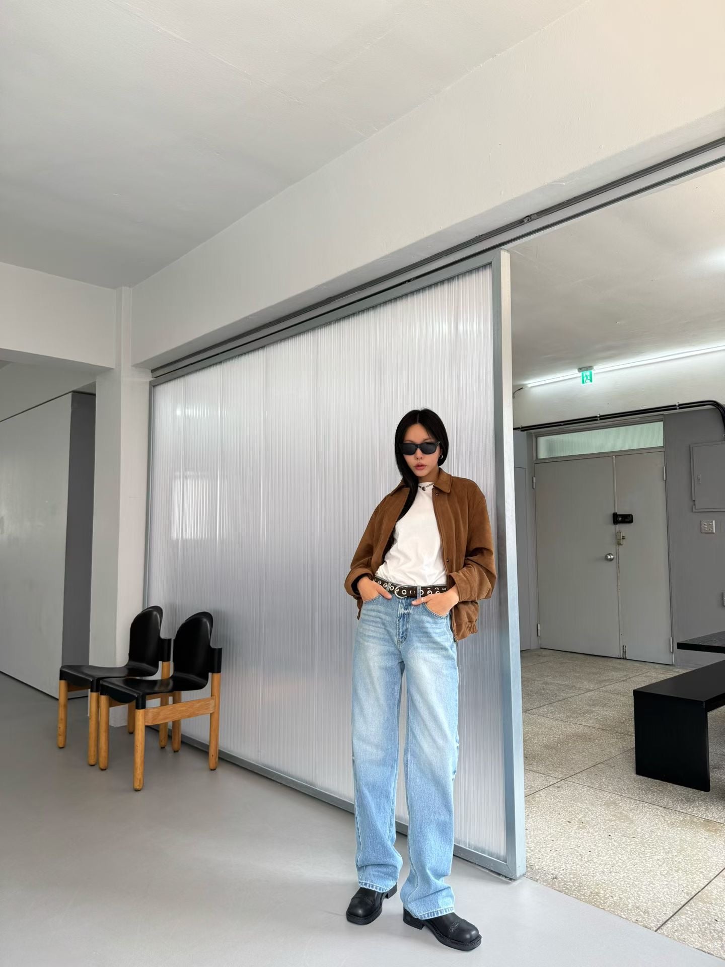 OT22031- 韓國復古麂皮絨寬鬆外套