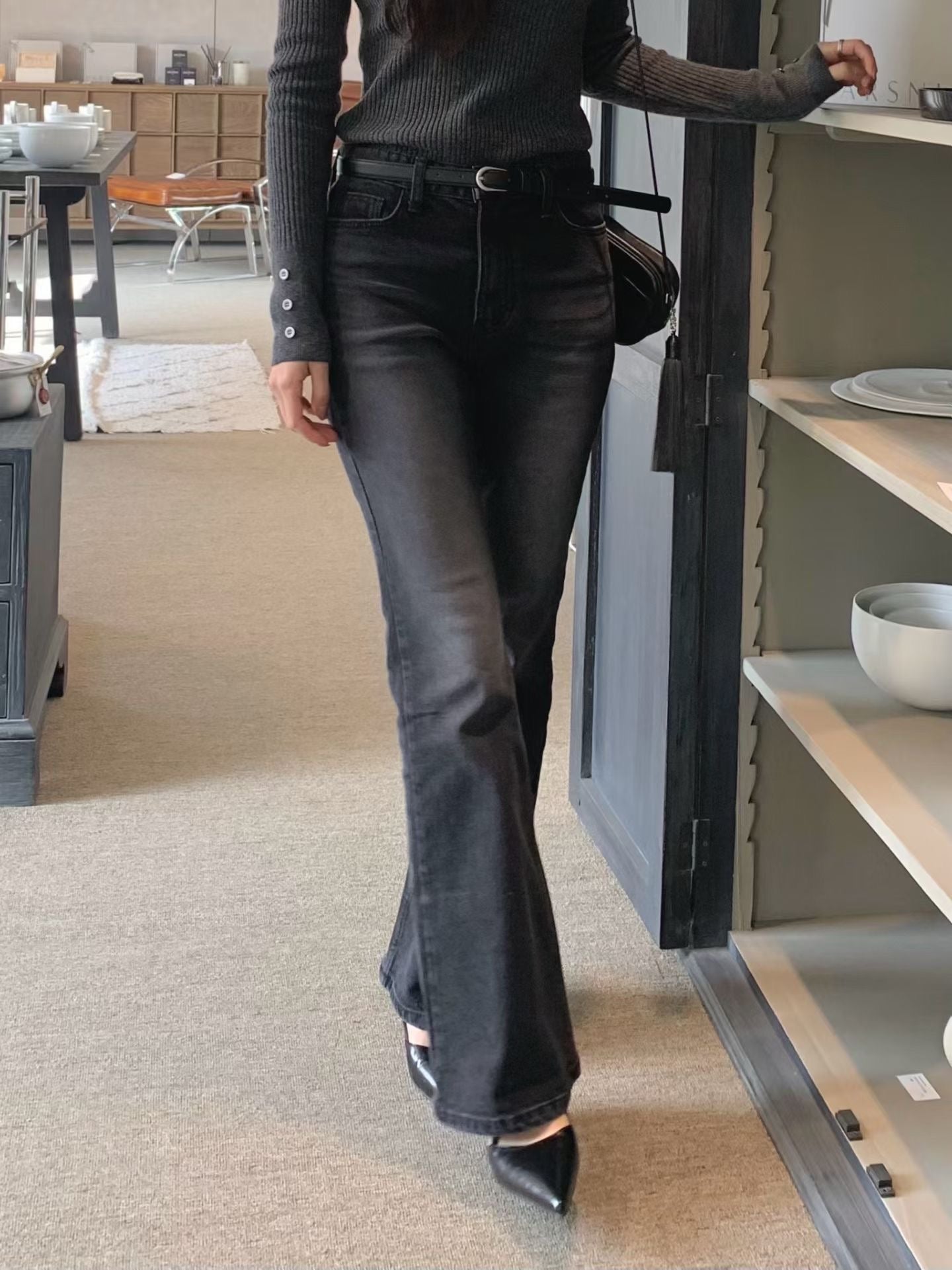 AC22061- 優雅細膩極簡細版真牛皮皮帶