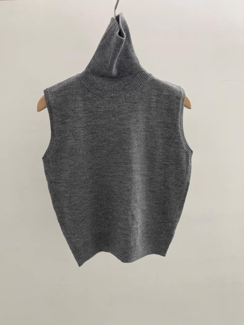 TP22009- 韓修身高領針織背心(不包腰带) 3 colors