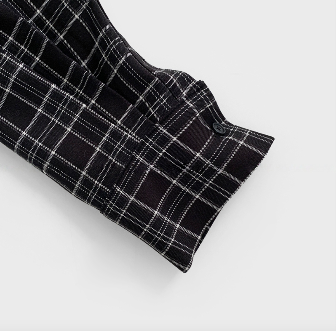 TP22073- 韓國設計師款復古浪漫格紋荷葉邊長袖襯衫