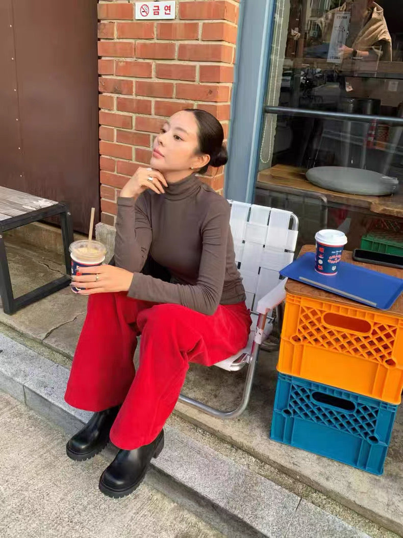 TP21989- 韓國韓國時尚高領天絲羊毛薄打底衫(6色)