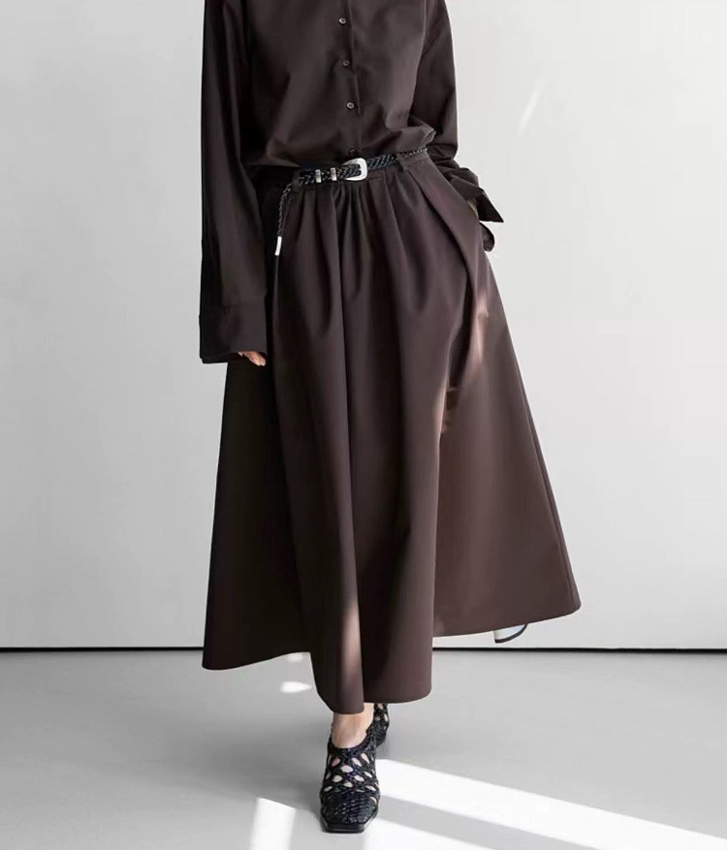 AC22030- 韓國手工編織真牛皮腰帶