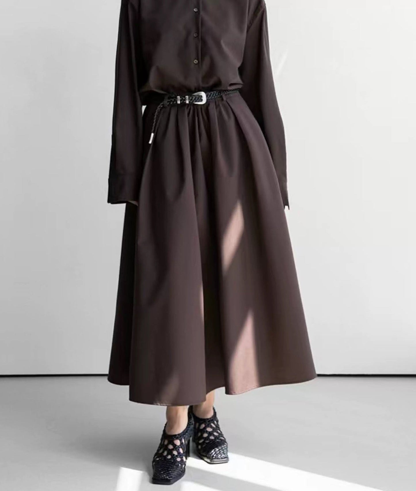 AC22030- 韓國手工編織真牛皮腰帶