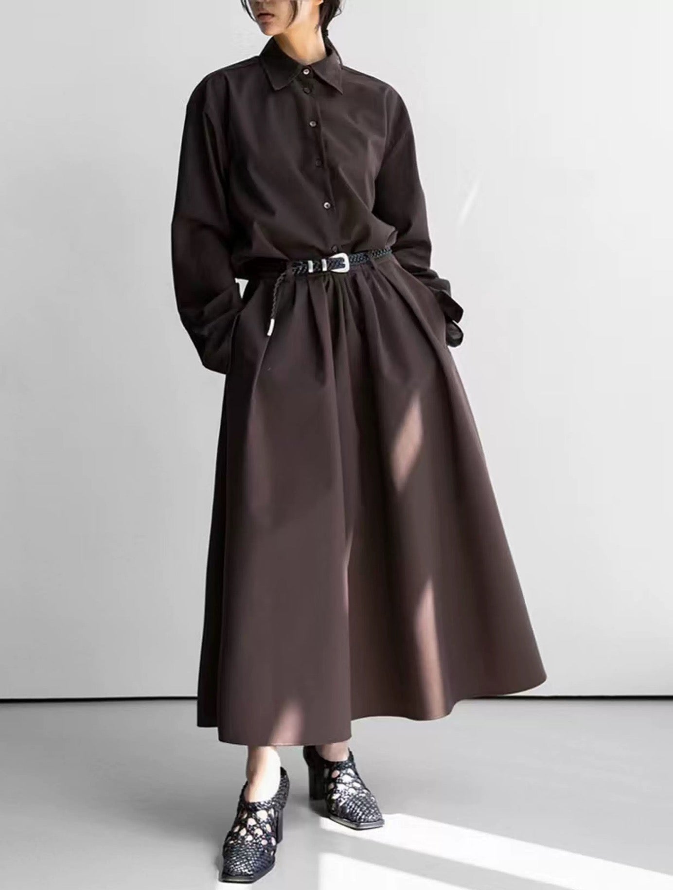 AC22030- 韓國手工編織真牛皮腰帶