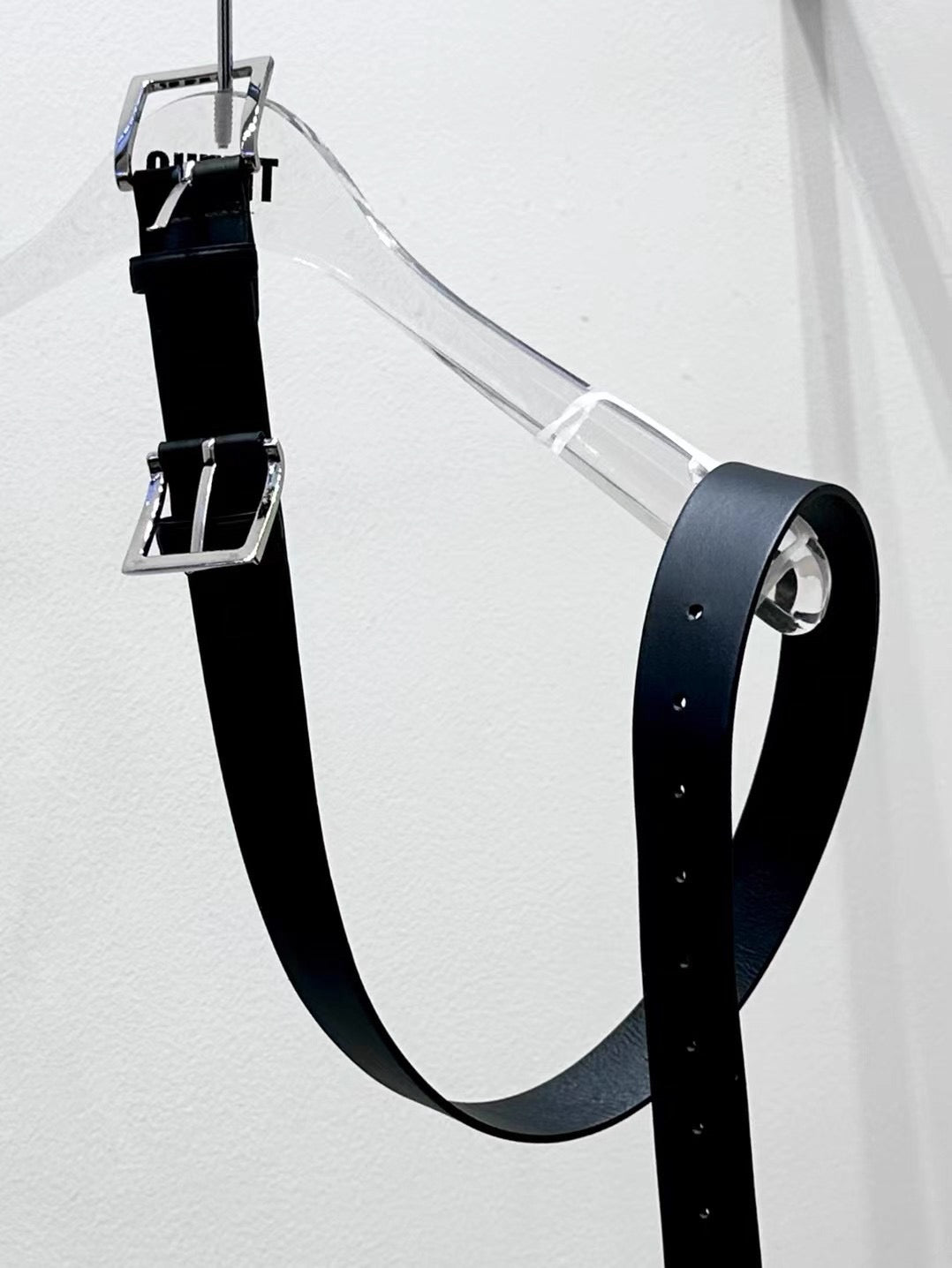 AC22023- 韓國設計感雙金屬釦真牛皮腰带皮帶