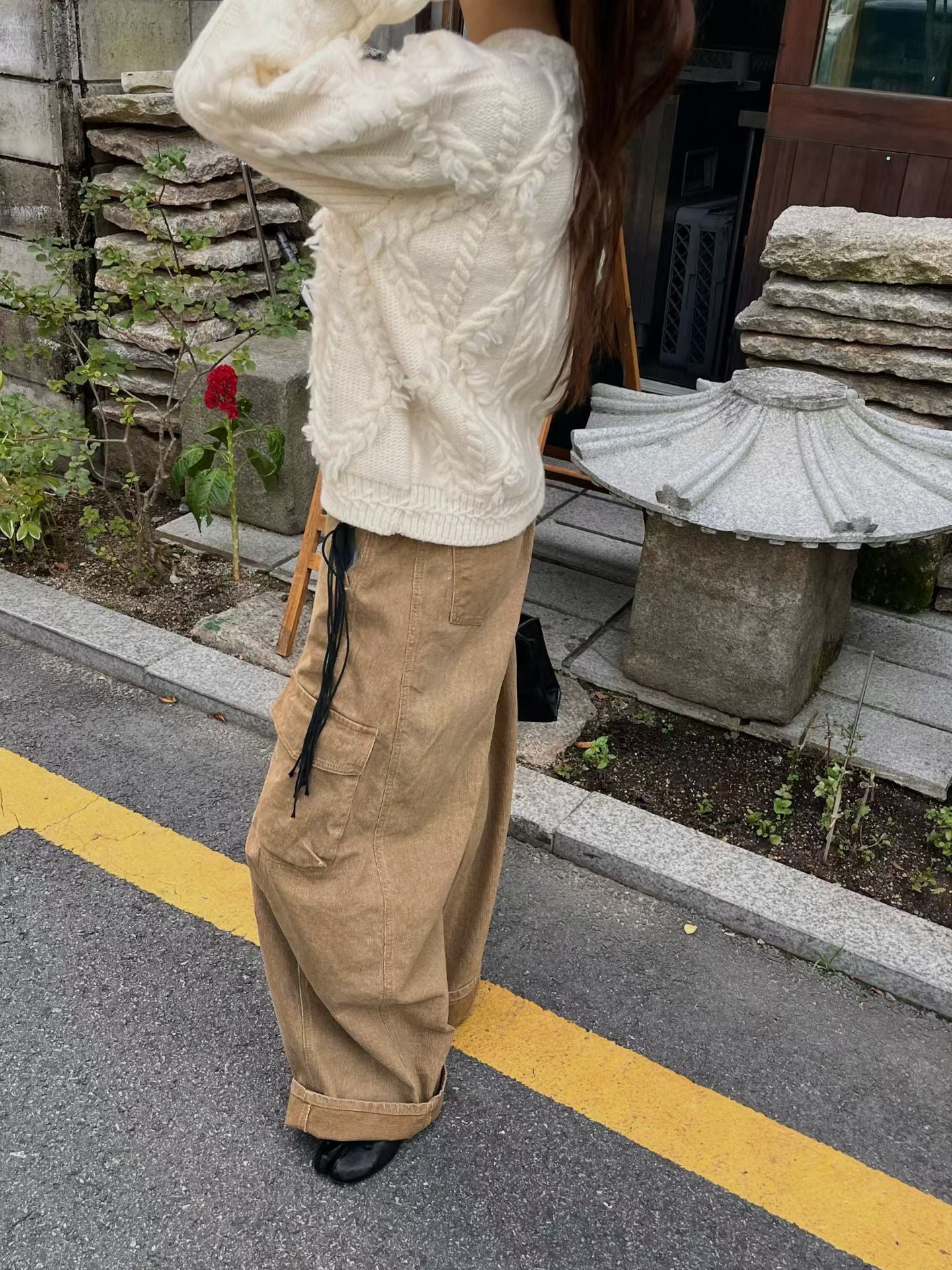 TP22079- 韓國羊毛麻花手工長袖毛衣