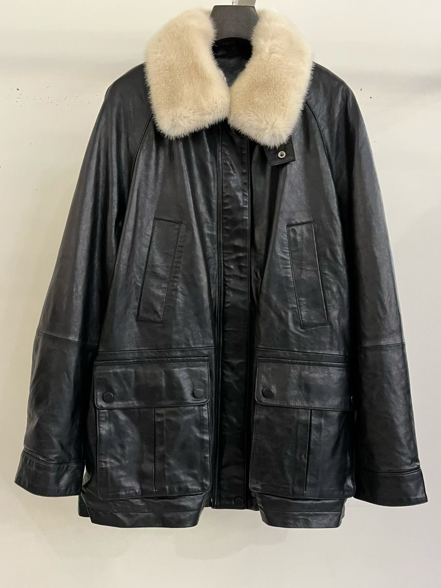 JK22300- 時尚休閒人氣熱賣真皮羽絨(羊皮)外套