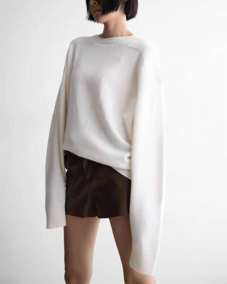 TP22022- 韓國羊絨寬鬆圓領長袖毛衣