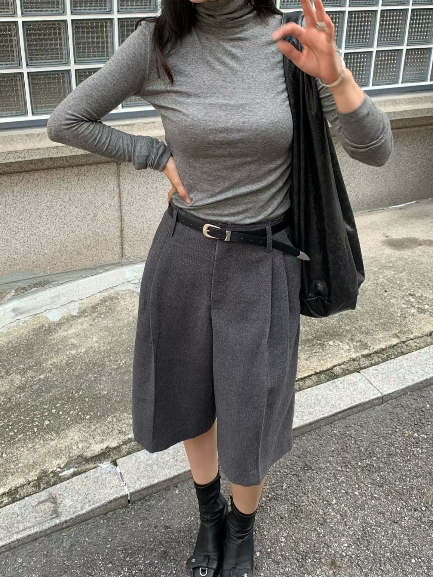 TP21989- 韓國韓國時尚高領天絲羊毛薄打底衫(6色)