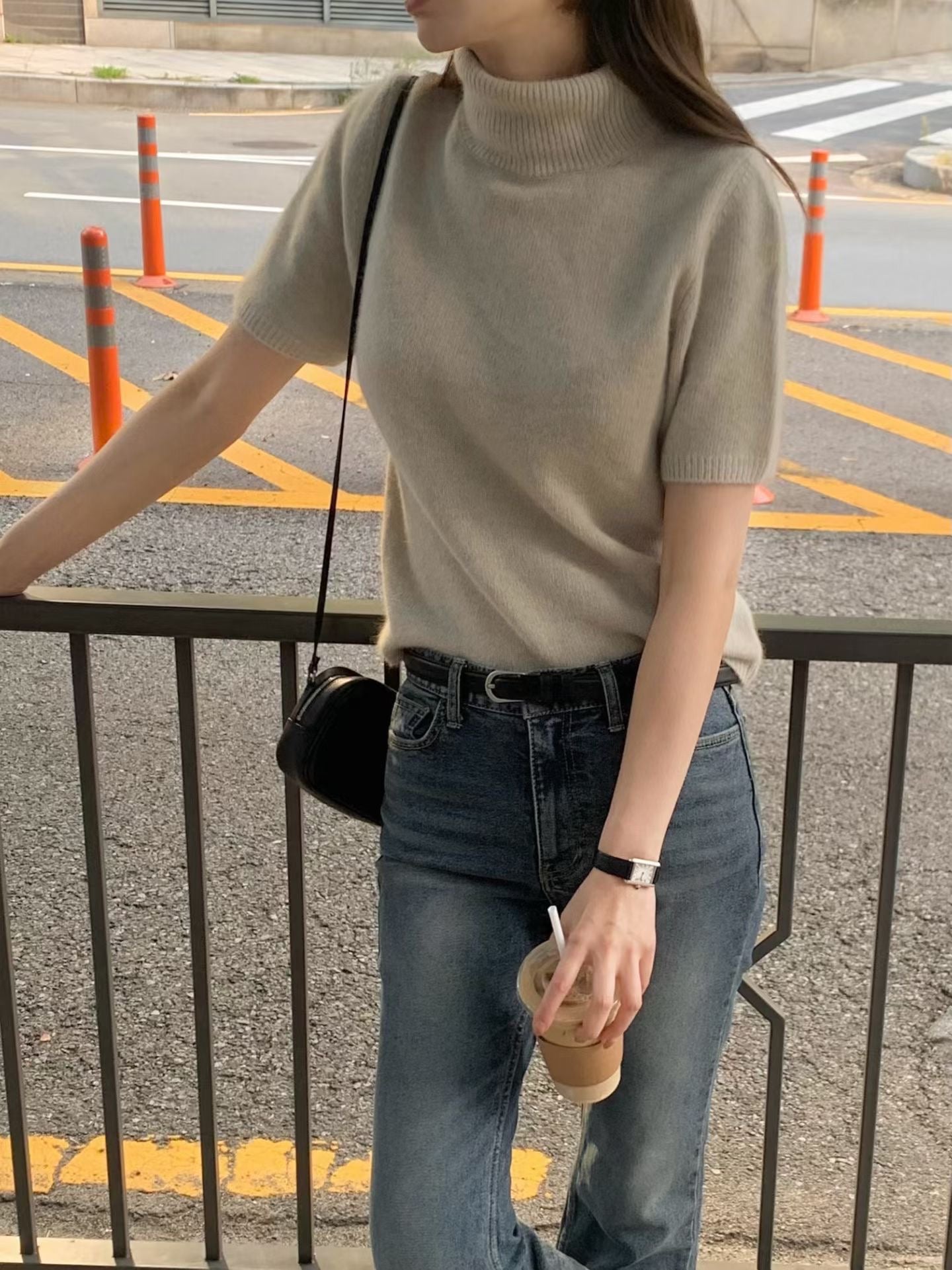 AC22061- 優雅細膩極簡細版真牛皮皮帶