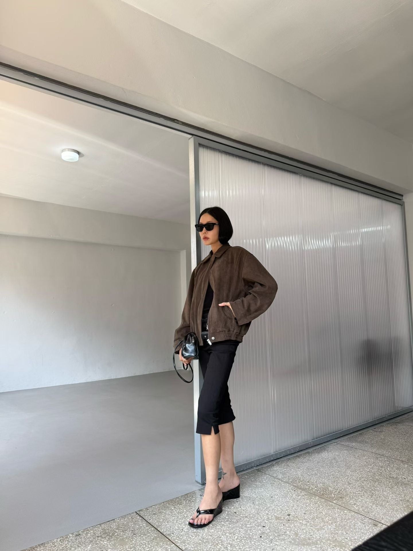 OT22031- 韓國復古麂皮絨寬鬆外套