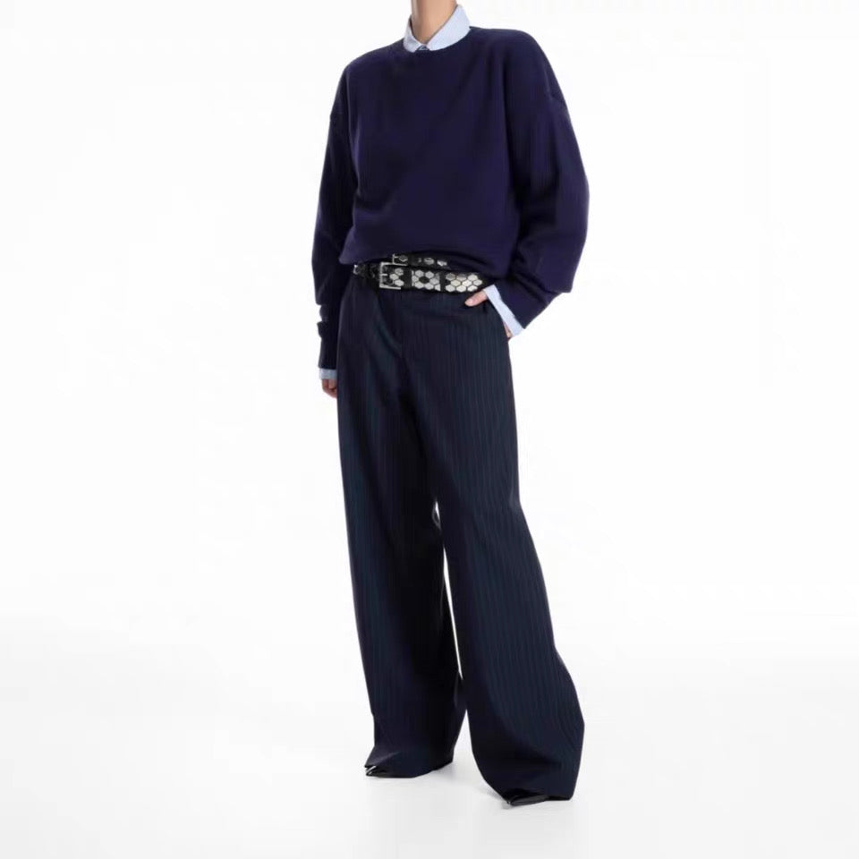 TP22022- 韓國羊絨寬鬆圓領長袖毛衣