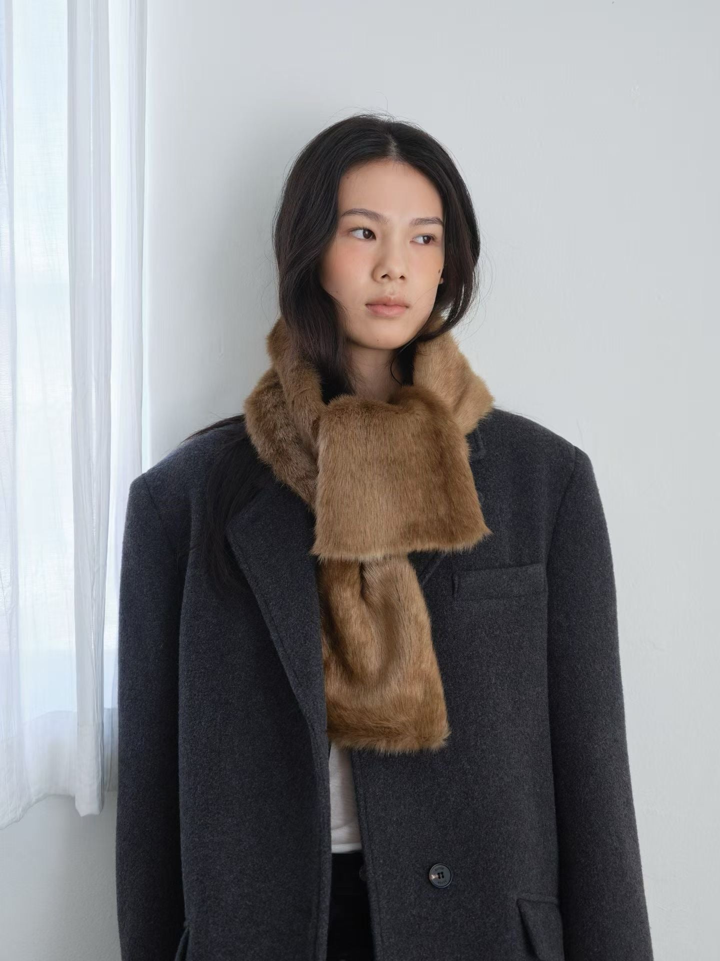 OT22029- 韓國設計師款質感西裝領長大衣