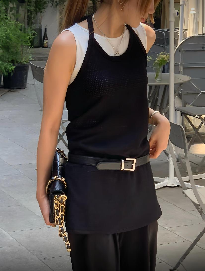 AC22026- 極簡經典質感牛皮單釦皮帶